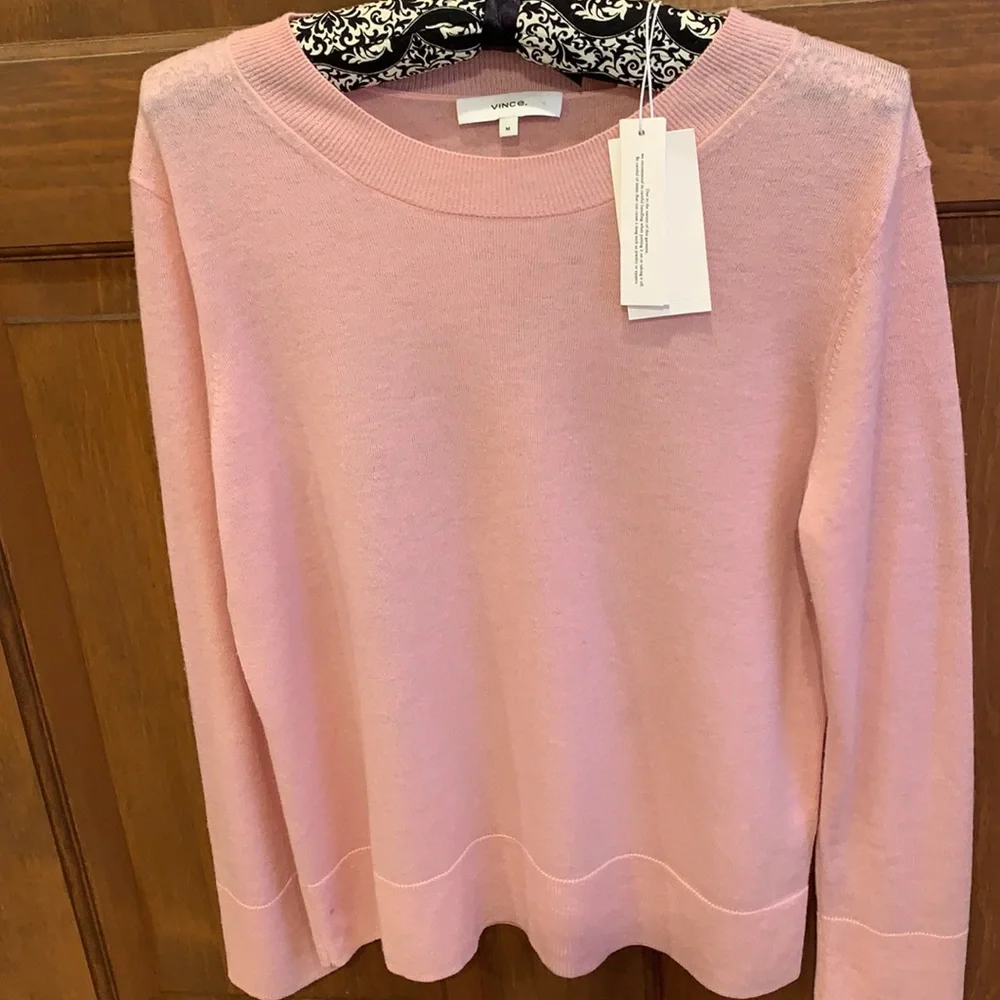 NWT Vince Pink crew neck sweater Medium - Picture 9 of 9